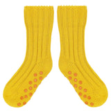 Kids Non-Slip Cashmere Blend Socks - Yellow & Orange