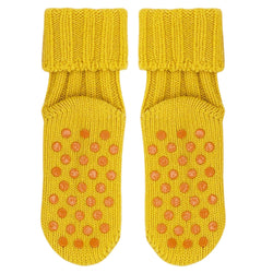 Kids Non-Slip Cashmere Blend Socks - Yellow & Orange