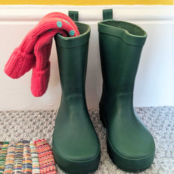 Kids Non-Slip Cashmere Blend Socks - Pink & Jade