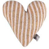 Knitted Gold & Light Pink Stripy Heart With Lavender