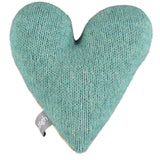Knitted Gold & Light Pink Stripy Heart With Lavender