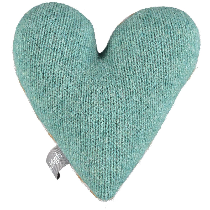 Knitted Gold & Light Pink Stripy Heart With Lavender