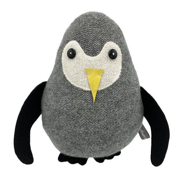 Knitted Grey Penguin Doorstop filled With Lavender