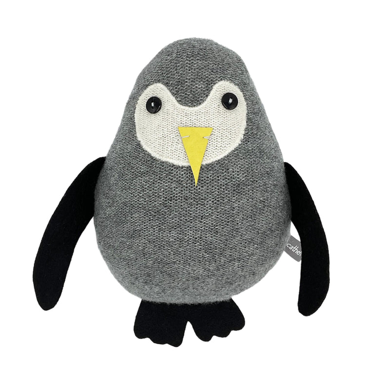 Knitted Grey Penguin Doorstop filled With Lavender