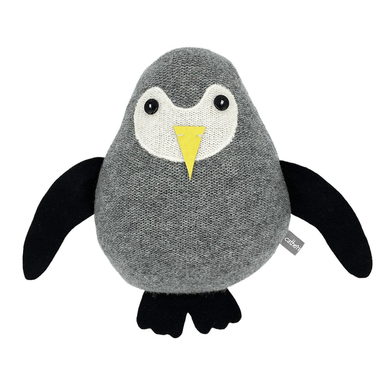 Knitted Grey Penguin Doorstop filled With Lavender