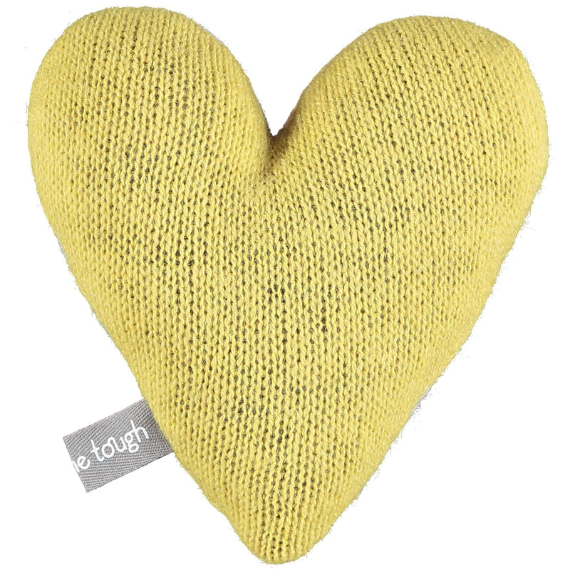 Knitted Polka Dot Yellow Heart With Lavender