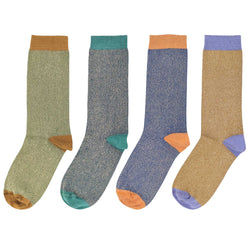 Pack of 4 Women's Organic Cotton Ankle Socks - All That Glitters