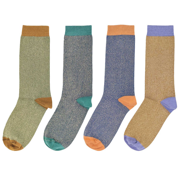 All That Glitters  - Pack of 4 Women's Organic Cotton Ankle Socks