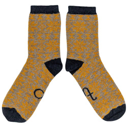 Women's Ginger & Soft Brown Fair Isle Lambswool Ankle Socks