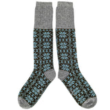 Women's Fir-Green & Jade Fair Isle Lambswool Knee Socks