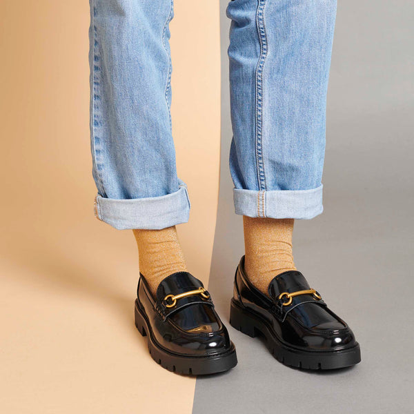 Women's Ginger & Lilac Glitter Organic Cotton Ankle Socks