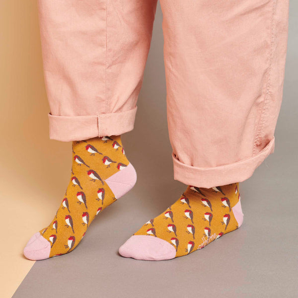 Women's Ginger Robins Organic Cotton Ankle Socks