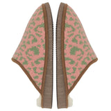 Pink & Mint Leopard Print Lambswool & Sheepskin Slippers