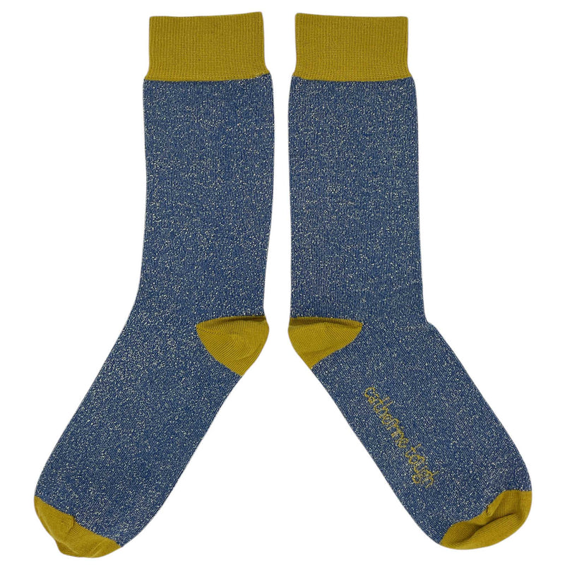 LUREX NAVY GREEN socks