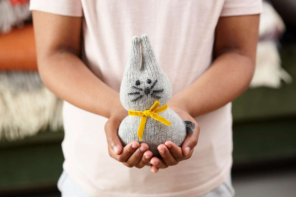 Light Grey Lavender Filled Mini Rabbit