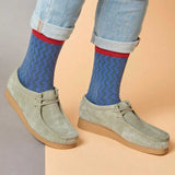 Men's Blue Zig-Zag Organic Cotton Ankle Socks
