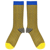 Men's Grey Zig-Zag Organic Cotton Ankle Socks
