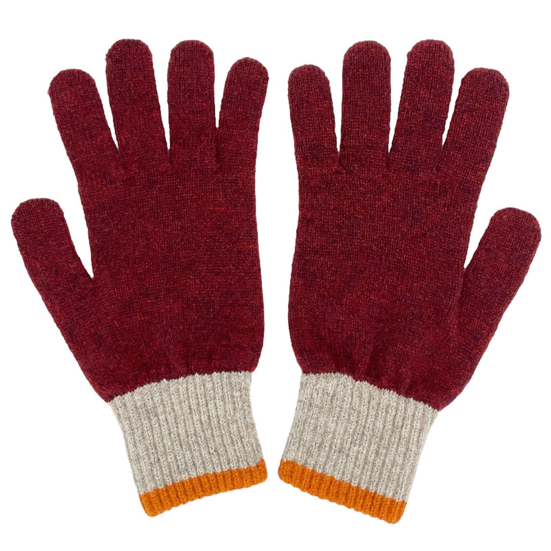 Men's Red Lambswool Gloves Pure Merino – Catherine Tough