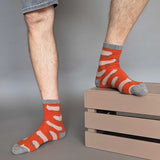 Men's Orange Sheep Lambswool Ankle Socks