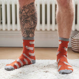 Men's Orange Sheep Lambswool Ankle Socks