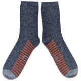 Men's Grey Striped Sole Lambswool Ankle Socks