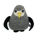 Soft Knitted Grey Penguin Chick With Lavender