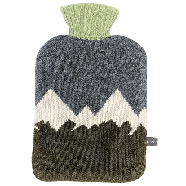 Lambswool Hot Water Bottle Cover - Green Mountains
