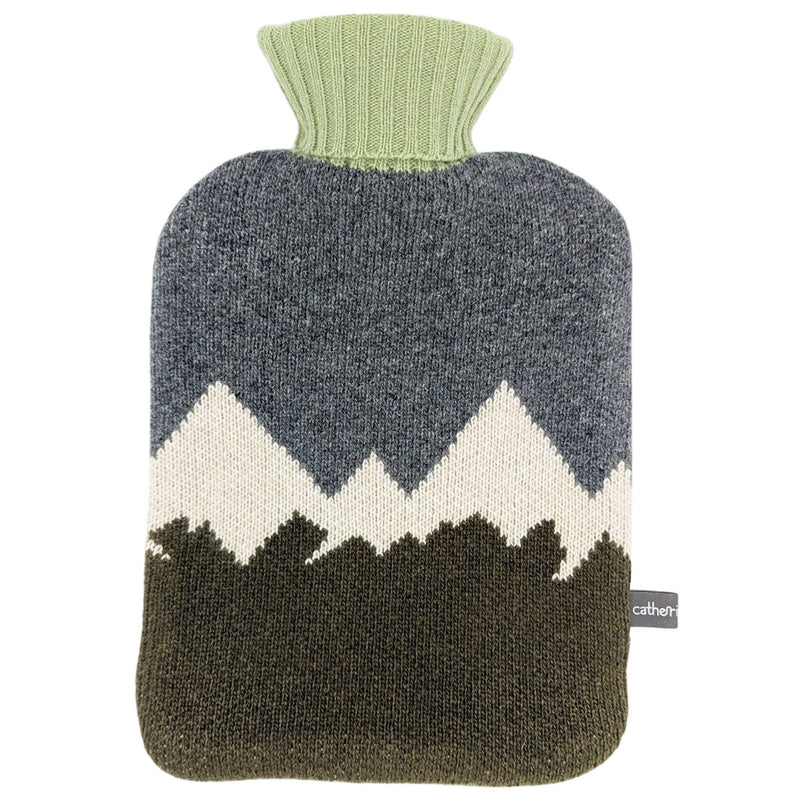 Lambswool Hot Water Bottle Cover - Green Mountains