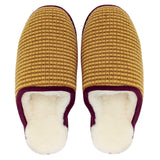 Yellow Stripe Lambswool & Sheepskin Slippers