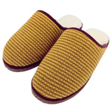 Yellow Stripe Lambswool & Sheepskin Slippers