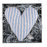 Knitted Purple & Oat Stripy Heart With Lavender