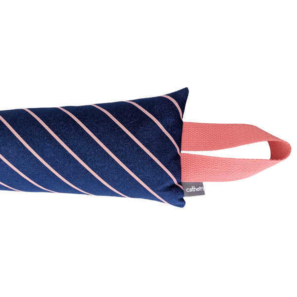 Navy Stripe Draught Excluder With Lavender & Biofoam