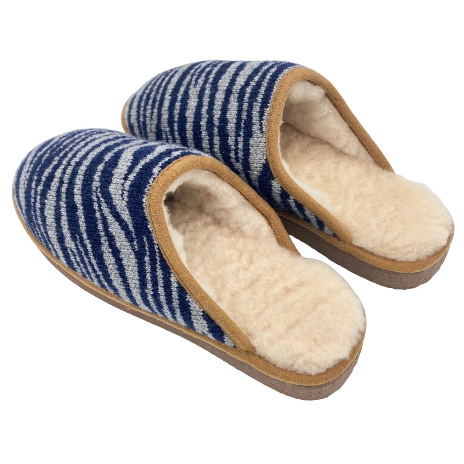Navy Zebra Lambswool Sheepskin Slippers – Catherine Tough