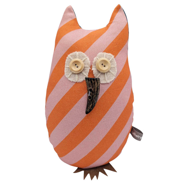 Pink Stripe Owl Doorstop With Lavender