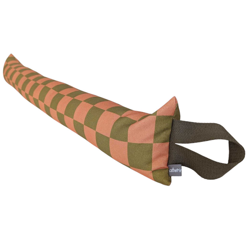 Peach Check Draught Excluder With Lavender & Biofoam