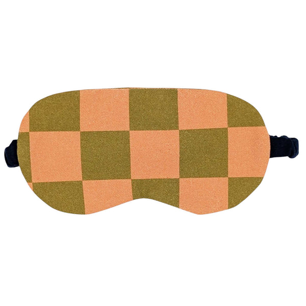 Peach Squares Eye Mask