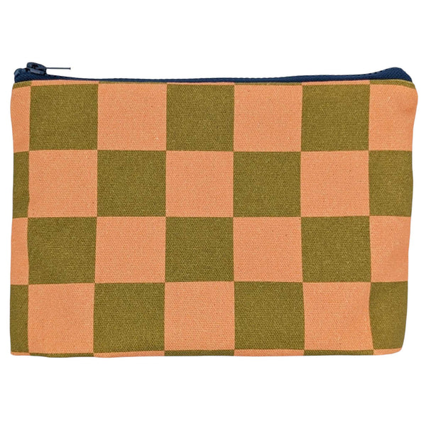 Peach Sqaure Cotton Pouch medium