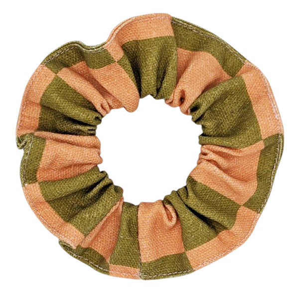 Peach Squares Scrunchie