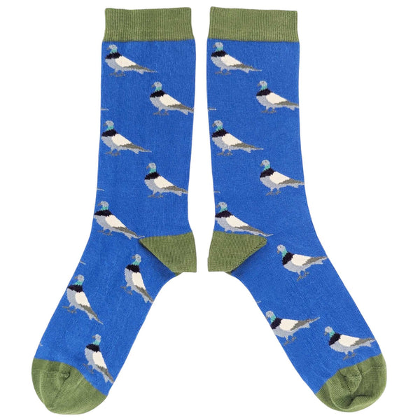 Men's Blue Pigeons Organic Cotton Ankle Socks