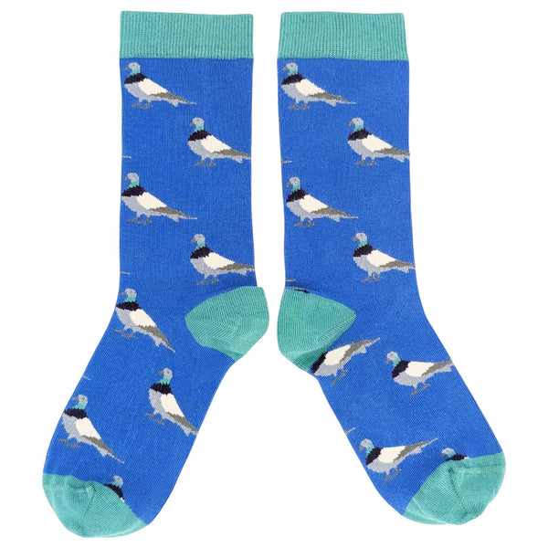 Women's Blue Pigeons Organic Cotton Ankle Socks