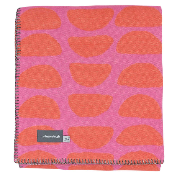 Half-Moons Bright Pink Organic Cotton Throw