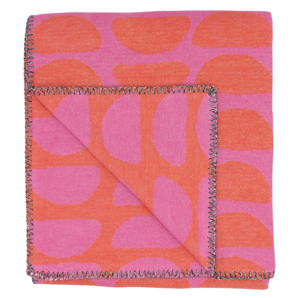 Half-Moons Bright Pink Organic Cotton Throw