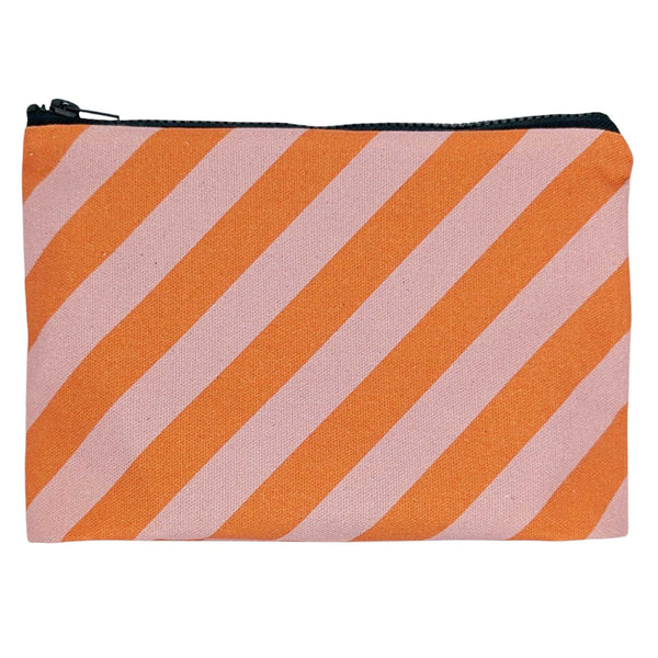 Pink Stripe Cotton Pouch medium