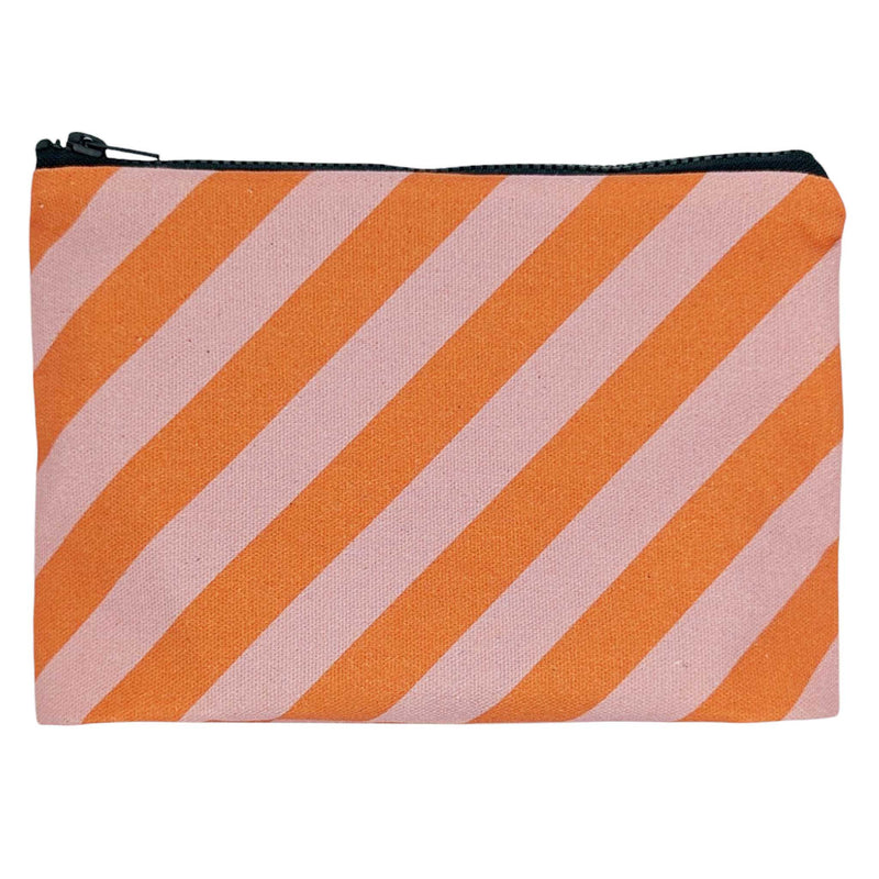 Pink Stripe Cotton Pouch medium
