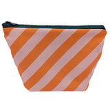 Pink Stripe Cotton Pouch