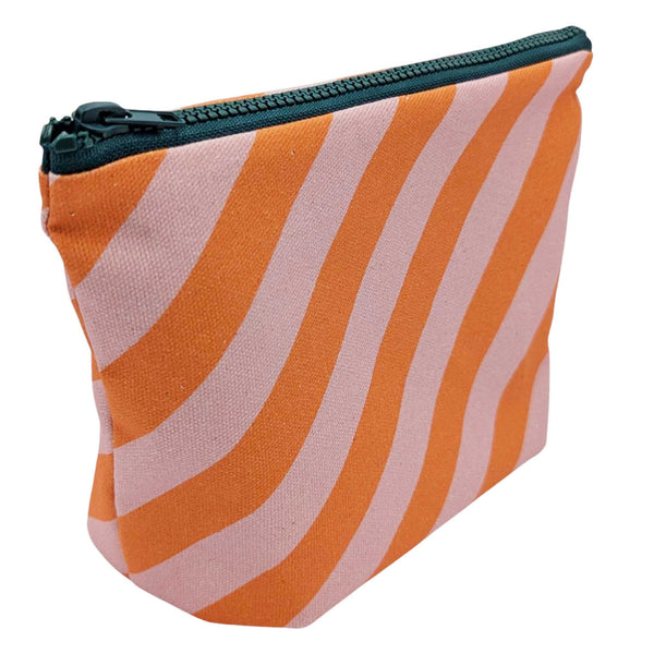 Pink Stripe Cotton Pouch