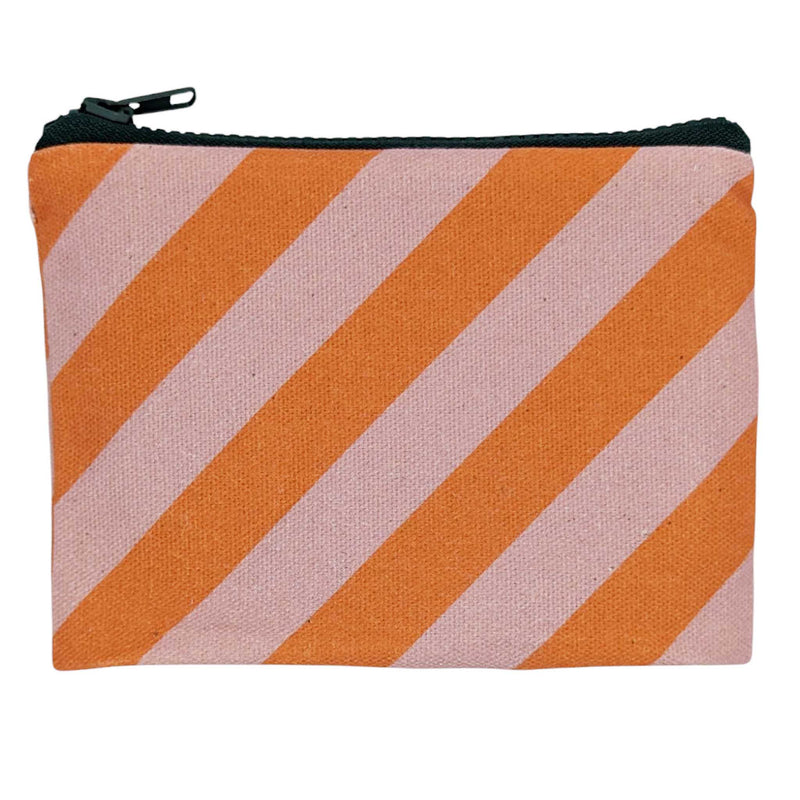 Pink Stripe Cotton Pouch small