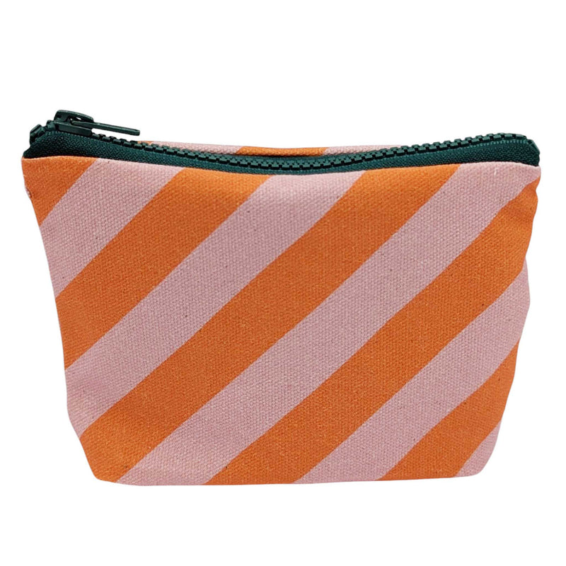 Pink Stripe Cotton Pouch