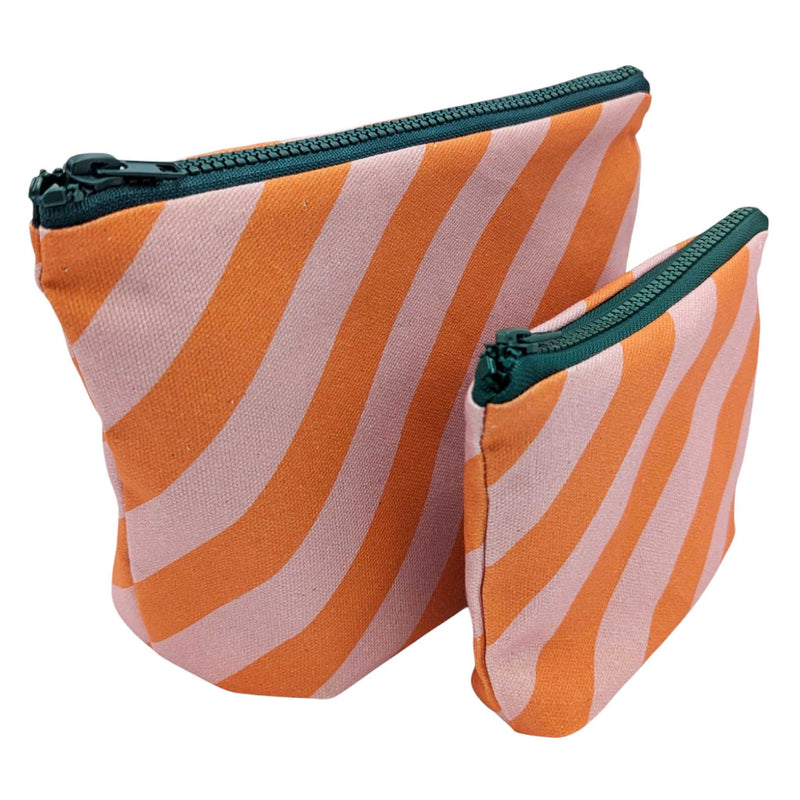 Pink Stripe Cotton Pouch set