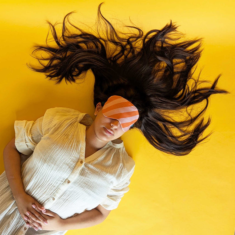 Pink Stripe Eye Mask